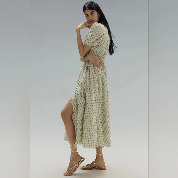 OPEN TO OFFERS NWT Anthropologie Katerina Button-Front Textured Dress Sz Small - Picture 2 of 4